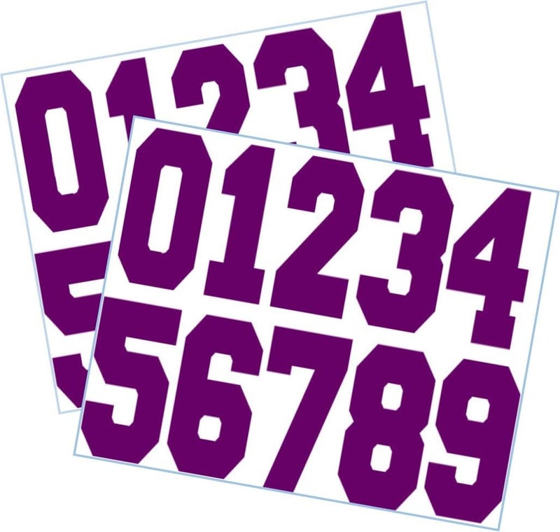 Sports Helmet Numbers 2" Tall by 1" Wide by ® Baseball, Softball, Hockey, Football and Lacrosse